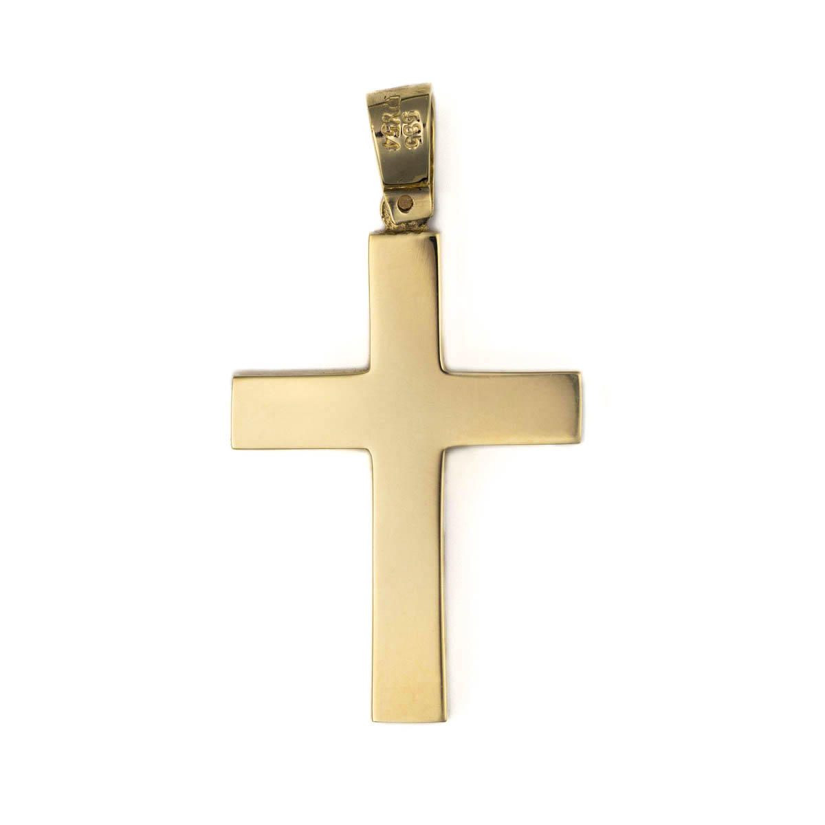 14K Solid Gold Simple Baptism Cross