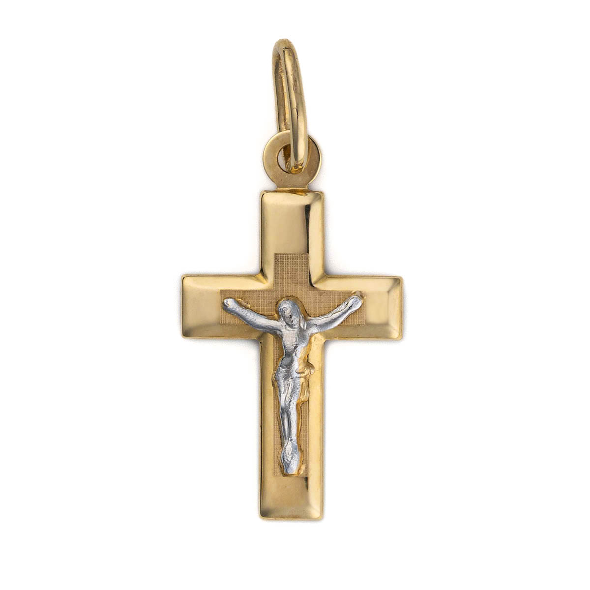 14K Solid Gold Crucifix Baptism Cross