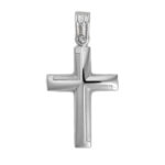 14K White Gold Flat Baptism Cross