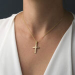 14K Gold Double Cross