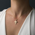 14K Gold Thick Baptism Cross