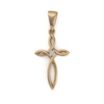 14K Solid Gold Thick Baptism Cross