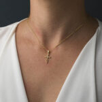 14K Solid Gold Thick Baptism Cross