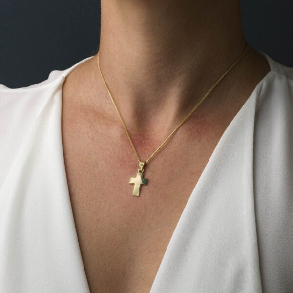 14K Gold Small Thick Baptism Cross