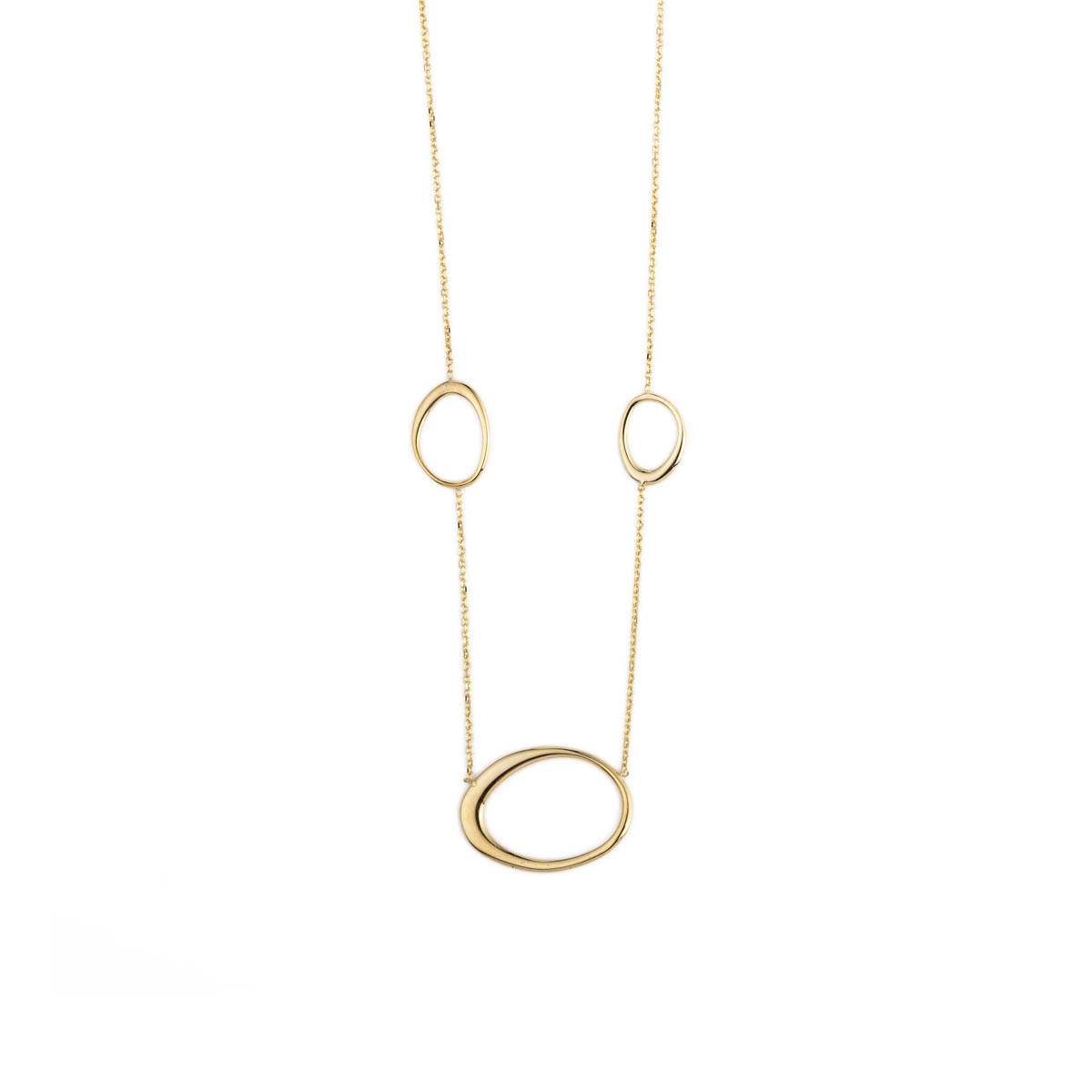 14k Gold 3 Circles Necklace