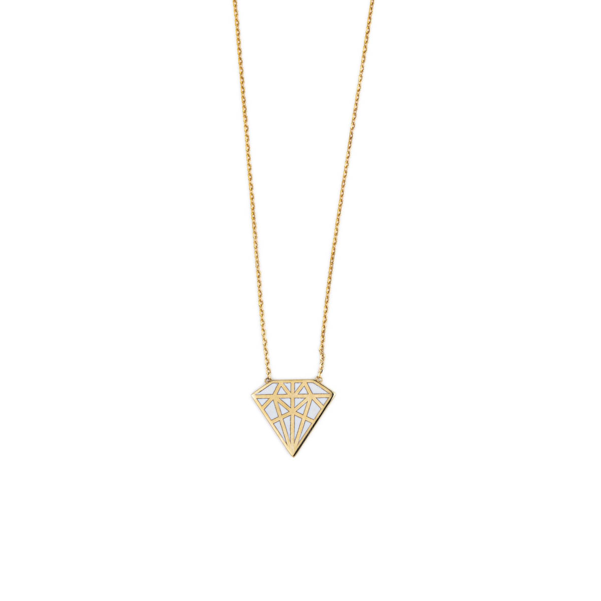 Diamond Shape Necklace - 14K Gold