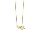 Heart and Star Necklace - 14K Gold