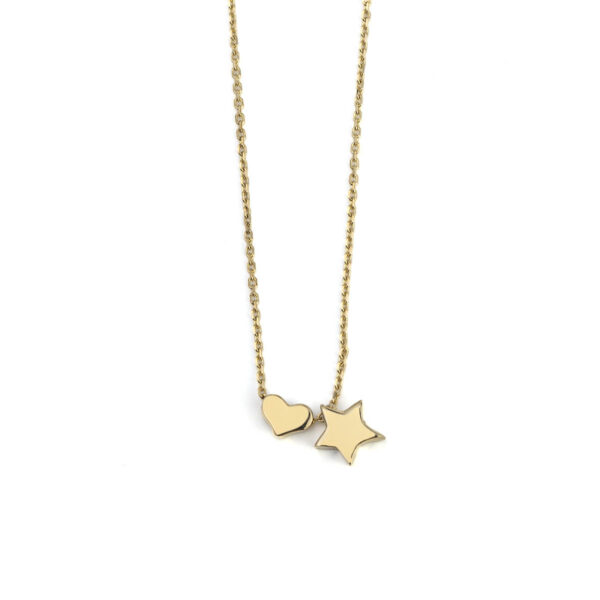 Heart and Star Necklace - 14K Gold