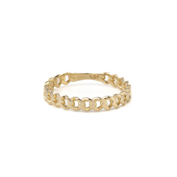 14K Gold Chain Ring