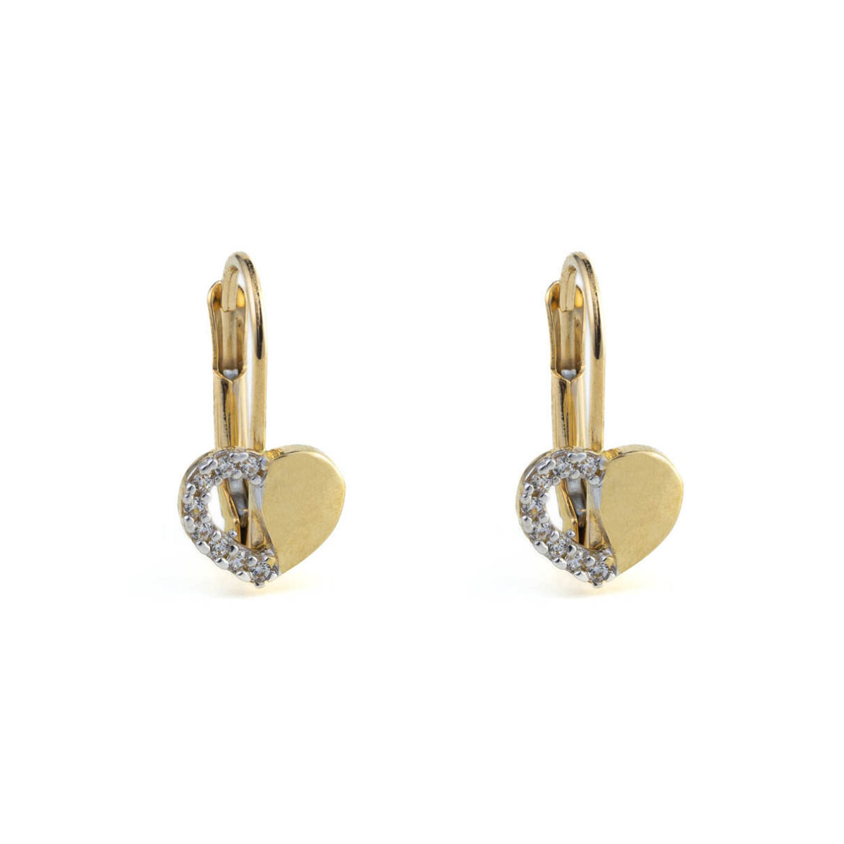 Half Heart Earrings - 14K Gold