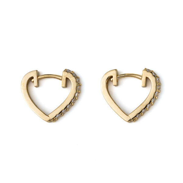 Heart Shaped Earrings - 14K Gold