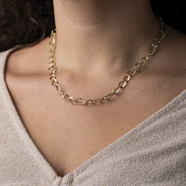 14K Gold Link Cable Chain Necklace