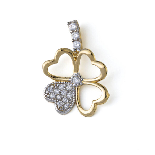 14K Gold Four Leaf Pendant