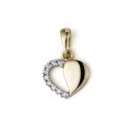 14K Gold Half Heart Pendant
