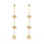 14k Gold Long Dangle Earrings