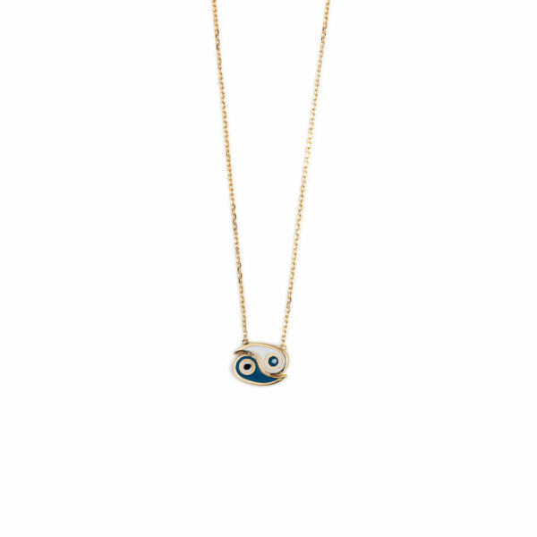 Blue White Eye Necklace