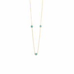 Turquoise Evil Eyes Necklace- 14K Gold