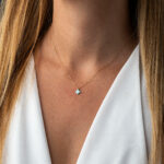 Κολιέ Λευκό Enamel με Τετράφυλλο Τριφύλλι - 14Κ Χρυσό - Image 2