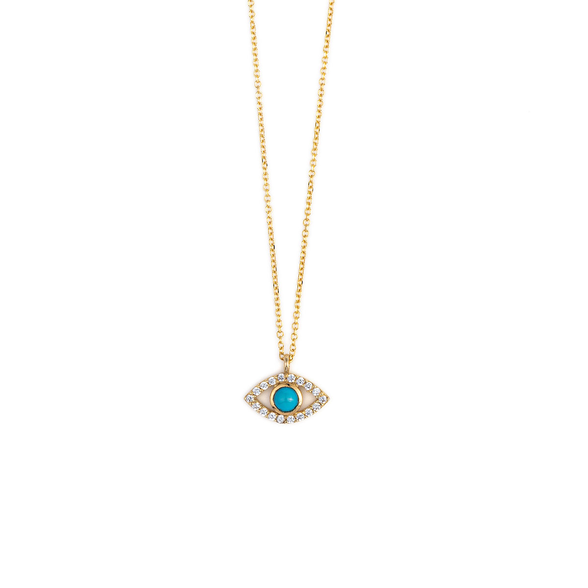 Open Eye Necklace with White Zircon