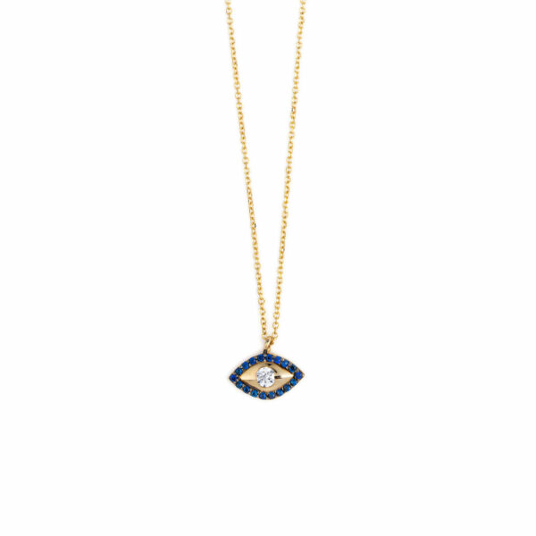 Eye Necklace – 14K Gold and Zircon