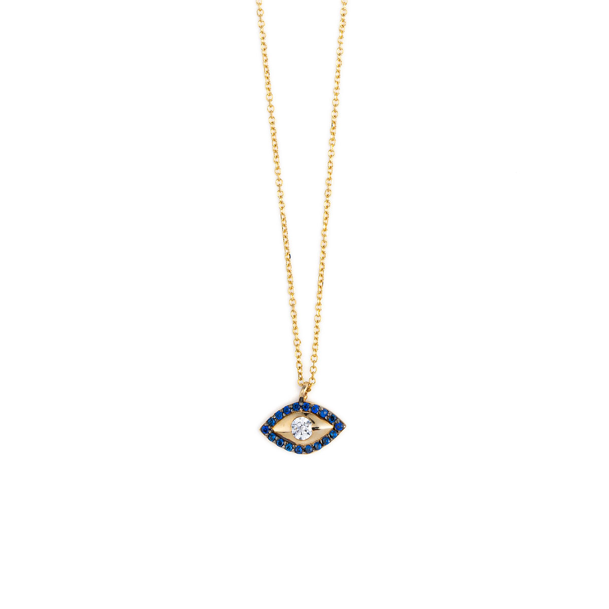 Eye Necklace – 14K Gold and Zircon