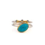 Δαχτυλίδι Turquoise Zircon - Ασήμι 925 Επιχρυσωμένο