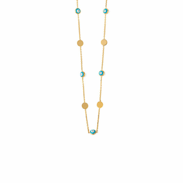 Turquoise Eyes Necklace with Discs