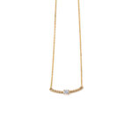 Horizontal Bar Zircon Necklace – 14K Gold