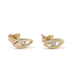 Eye Stud Earrings – 14K Gold