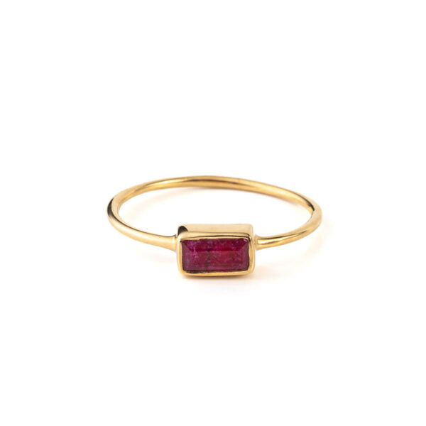 Rubinite Ring - Sterling Silver and Gold Plated