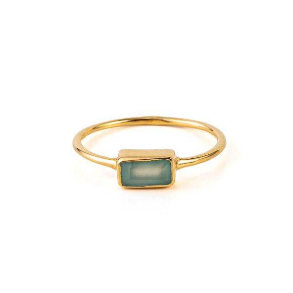 Natural Aqua Chalcedony Ring