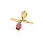 Tourmaline Ring - 925 Sterling Silver and Gold Plated
