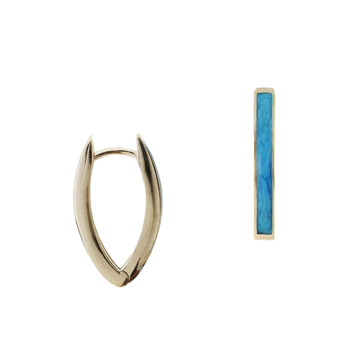 GREGIO Earrings with Blue Enamel - Silver 925