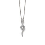 Snake Zircon Necklace - Silver 925