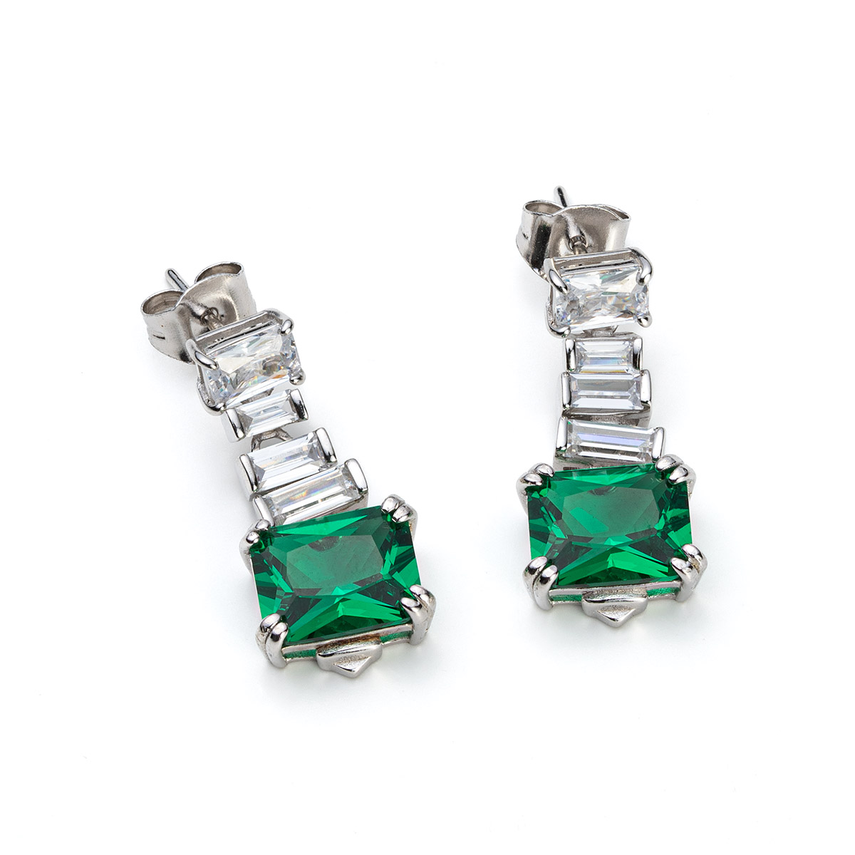 Green Zircon Drop Earrings