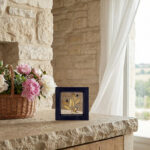 Ξύλινο Κάδρο 15X15cm με μπρούτζινη φιγούρα – Κουκουβάγια - Image 2