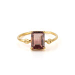 Pink Tourmaline Ring - 925 Sterling Silver and Gold Plated