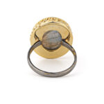 Labradorite Oval Ring-  925 Sterling Silver and Gold Plated - Image 4