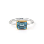 Δαχτυλίδι Blue Topaz - Ασήμι 925 Επιχρυσωμένο