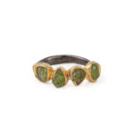Δαχτυλίδι με Πέτρες Peridot - Ασήμι 925 Επιχρυσωμένο