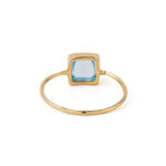 Blue Topaz Gemstone Ring - 925 Sterling Silver and Gold Plated - Image 3