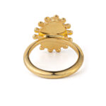 Blue Crystal Ring - 925 Sterling Silver and Gold Plated - Image 3