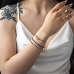925 Sterling Silver and Gold Plated Bracelet with Tourmalines - Image 2