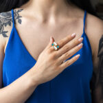 925 Sterling Silver Ring with Fildisi and Pariba - Image 2