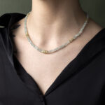 Aquamarine Necklace - 925 Sterling Silver and Gold Plated - Image 2
