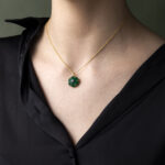 Green Onyx Necklace - 925 Sterling Silver and Gold Plated - Image 2