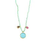 925 Sterling Silver and Gold Plated - Crisopraz Necklace