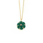 Green Onyx Necklace - 925 Sterling Silver and Gold Plated
