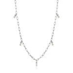 Silver Glow Drop Necklace