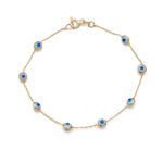 White Eyes Bracelet - 14k Gold